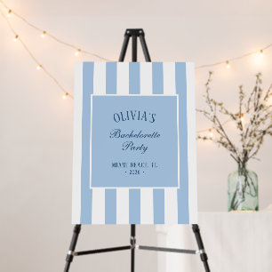 Preppy Coastal Stripe Bachelorette Party Foam Board