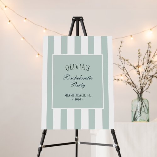 Preppy Coastal Stripe Bachelorette Party Foam Board