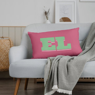 Preppy Collegiate Monogram Accent Pillow