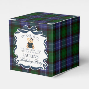 Preppy Coquette Bow Bear Girl Birthday Favor Box