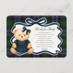 Preppy Coquette Bow Bear Plaid Books for Baby Card