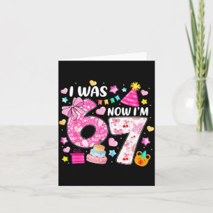 Preppy Coquette Bow I Was 6 Now I'm 7 7th Birthday Card