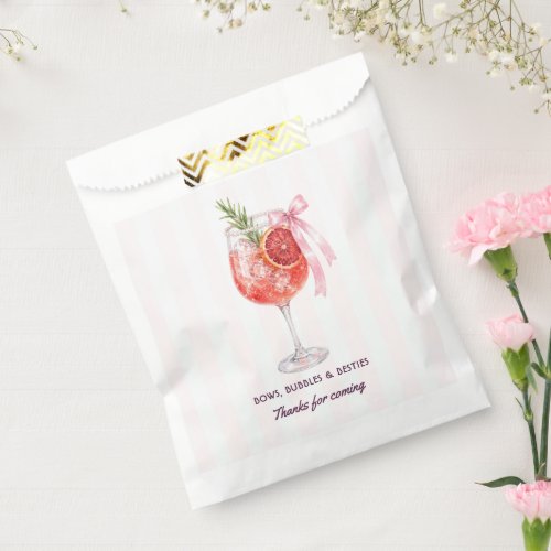 Preppy Coquette Bubbles & Besties Bachelorette Favor Bag