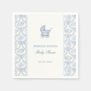 Preppy Coquette Coastal Baby Shower Napkins