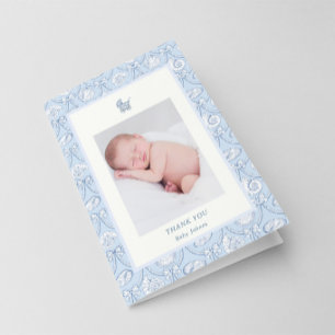 Preppy Coquette Coastal Baby Thank You Card