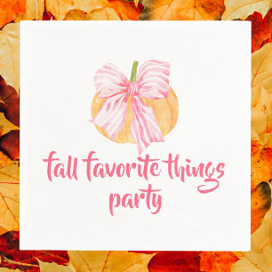 Preppy Coquette Fall Favorite Things Party Napkins