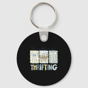 Preppy coquette girly i'd rather thrifting decor g keychain