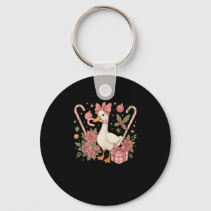 Preppy Coquette Goose Christmas 2025 Family Matchi Keychain