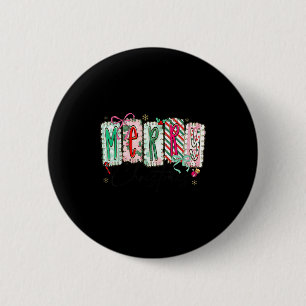Preppy Coquette Merry Christmas Coquette Bow Girl Button