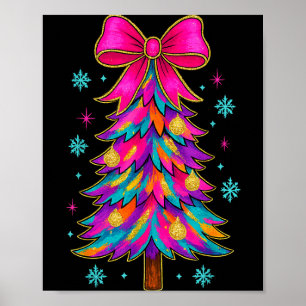 Preppy Coquette Tree Christmas Crew 2025 Family Ma Poster