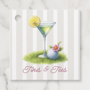 Preppy Country Club Martini & Golf Bridal Party Favor Tags