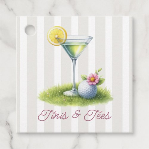Preppy Country Club Martini & Golf Bridal Party Favor Tags