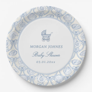 Preppy Couquette Coastal Baby Shower  Paper Plates