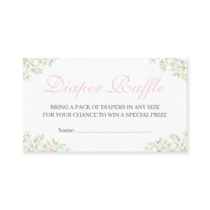 Preppy Crest Baby Shower Diaper Raffle Cards