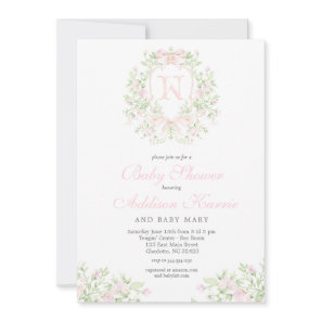 Preppy Crest Baby Shower Invitation