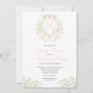 Preppy Crest Baby Shower Invitation