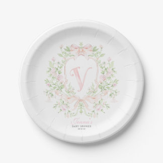 Preppy Crest Baby Shower Invitation Paper Plates