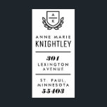 Preppy Crest Monogram Return Address Stamp<br><div class="desc">This fun and modern return address features a preppy monogrammed crest with laurel leaves.</div>