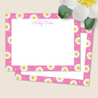 Preppy Daisies Floral Watercolor Pink and Yellow