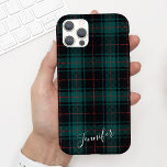 Preppy Dark Green Tartan Plaid Name Phone Case<br><div class="desc">This classic phone features a preppy dark green plaid pattern background with lovely calligraphy script name. This phone case makes a chic statement while protecting your device. It also makes a wonderful birthday gift or stocking stuffer for the holidays.</div>