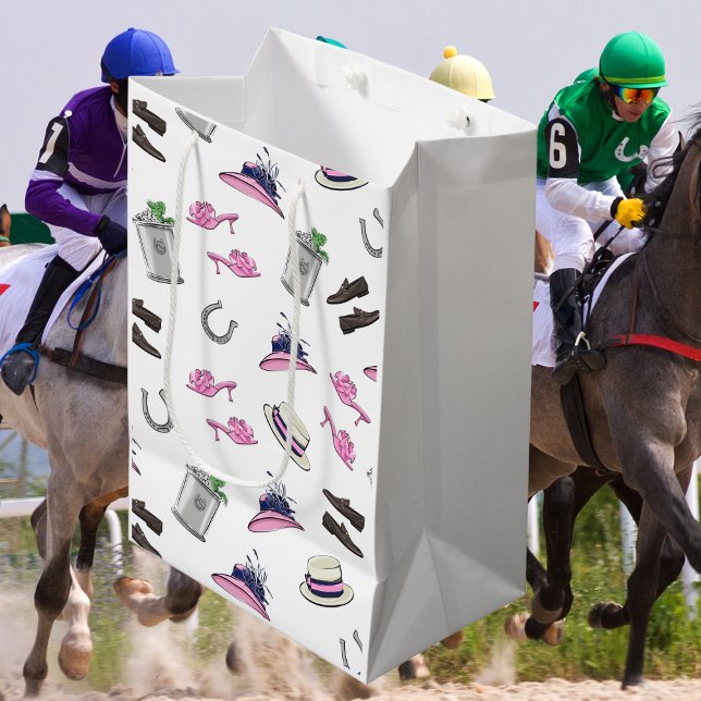 Preppy Derby Hats Shoes Juleps Horseshoes Party Medium Gift Bag (Creator Uploaded)