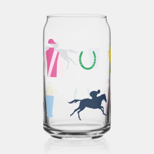 Preppy Derby Icons  Can Glass
