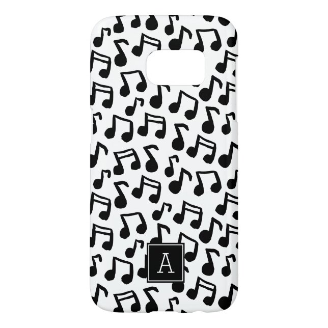 Preppy Doodle Music notes Monogram Personalized Case-Mate Samsung Galaxy Case (Back)