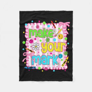 Preppy Dot Day Make Mark Bow Colorful Polka Dot Fleece Blanket