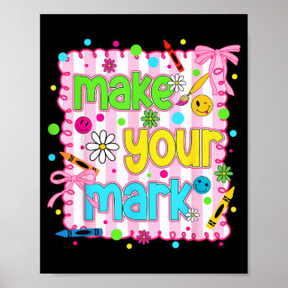 Preppy Dot Day Make Mark Bow Colorful Polka Dot Poster