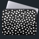 Preppy Dots Modern Black White Animal Print Spots Laptop Sleeve<br><div class="desc">Animal Print - Black And White Dalmatian Dots.</div>