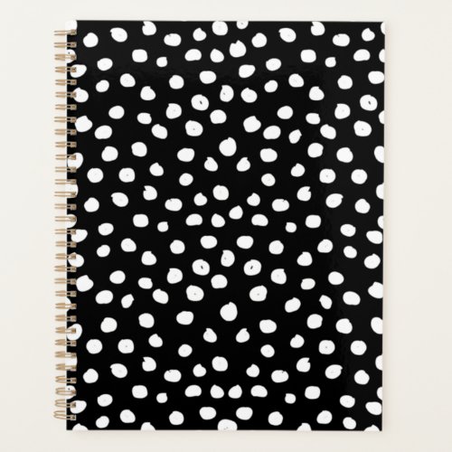 Preppy Dots Modern Black White Animal Print Spots Planner