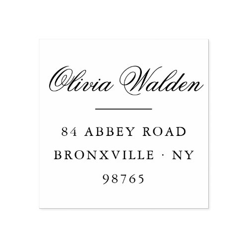 Preppy Elegant Calligraphy Return Address Rubber Stamp