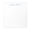 Preppy Elegant Navy Blue Feminine Girly Script Notepad | Zazzle