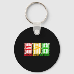 Preppy Equality Is Greater Than Division Math Blac Keychain