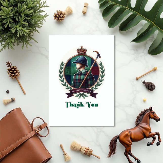 Preppy Equestrian Baby Shower Thank You Card (Preppy Equestrian Baby Shower Thank You Card)
