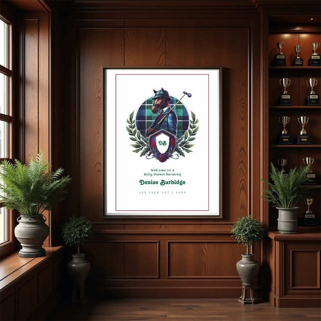 Preppy Equestrian Baby Shower Welcome Poster (Preppy Equestrian Baby Shower Welcome Poster)