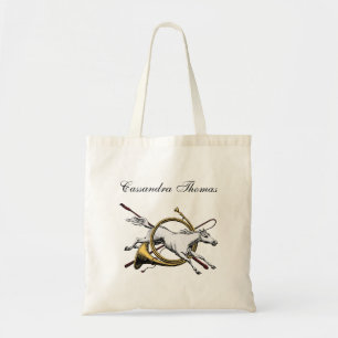 Preppy Equestrian Horse Jumping Through Color Tote Bag