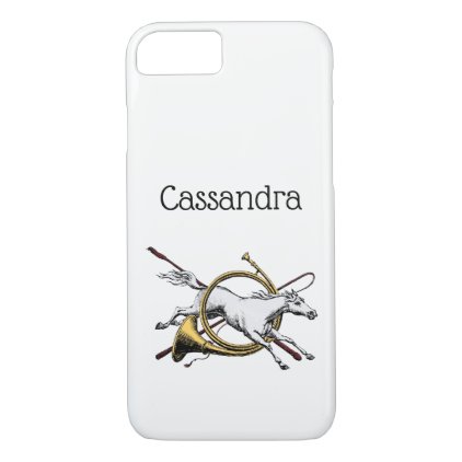 Preppy Equestrian Horse Jumping Through Horn Color iPhone 8/7 Case