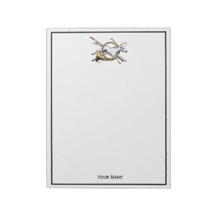 Preppy Equestrian Horse Jumping Through Horn Color Notepad