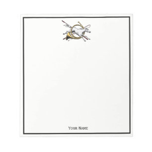 Preppy Equestrian Horse Jumping Through Horn Color Notepad