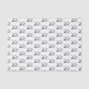 Preppy Equestrian Horse Jumping Through Horn Hunt Tissue Paper