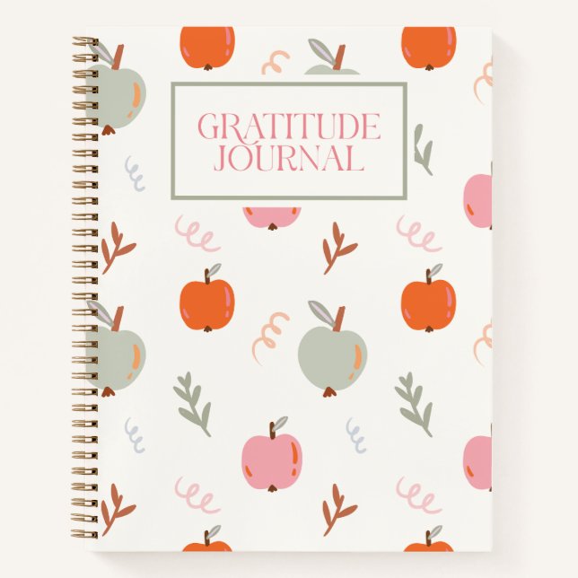 Preppy Fall Apples Gratitude Journal (Front)