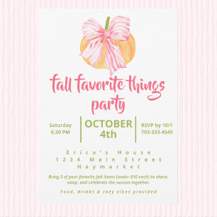 Preppy Fall Favorite Things Party Coquette Pumpkin