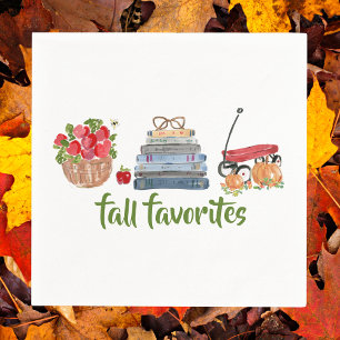 Preppy Fall Favorites / Apples Books Red Wagon Napkins