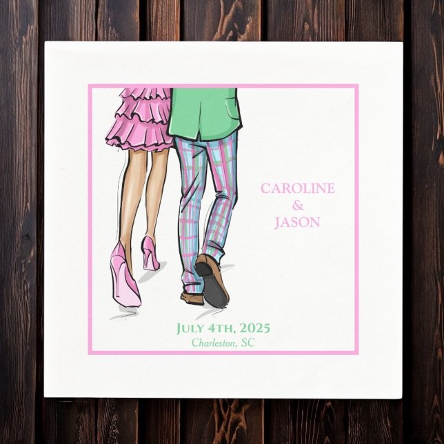 Preppy Fashion Couple Shower Wedding  Napkins (Creator Uploaded)