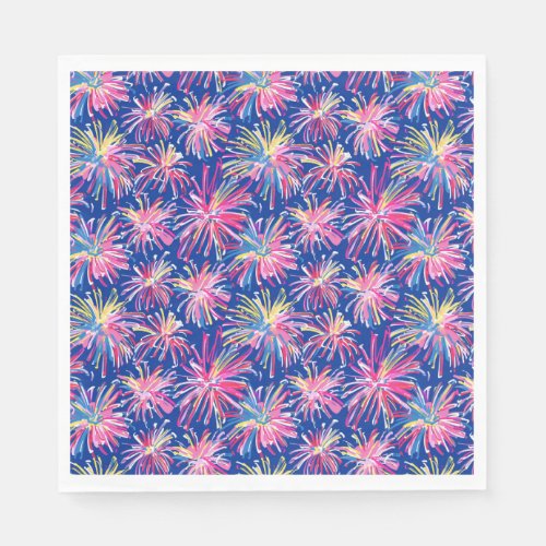 Preppy Fireworks 4th July Napkin