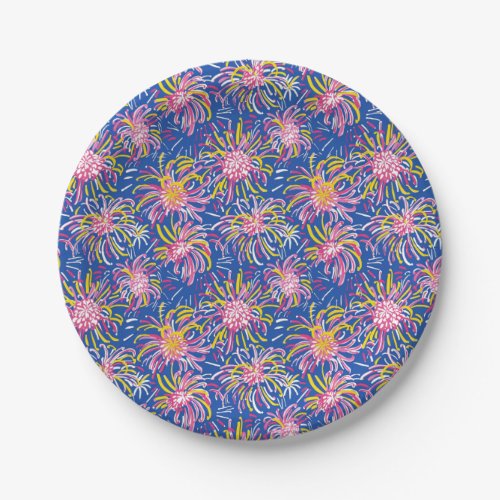 Preppy Fireworks 4th July Paper Plate