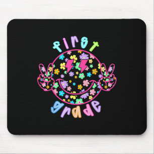 Preppy First Grade Smile Face Back To School Boy G Mouse Pad