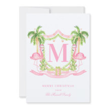 Preppy Flamingo Christmas Crest Photo