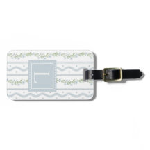 Preppy Floral Stripe Luggage Tag